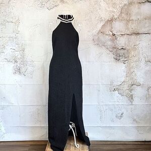 Teeze Me evening maxi halter dress in black Women's Size 6